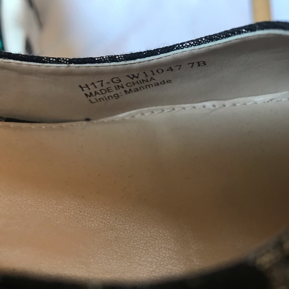 Cole Haan Black Silver Animal Print Block Heels 7B - Picture 8 of 8